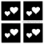 Picture of Mini Double Hearts Stencil (4 in 1)
