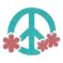 Picture of Flower Round Peace Sign Glitter Tattoo Stencil - HP-69 (5pc pack)