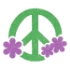 Picture of Flower Round Peace Sign Glitter Tattoo Stencil - HP-69 (5pc pack)