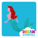 Picture of Swimming Mermaid Glitter Tattoo Stencil - HP-117 (5pc pack)