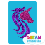 Picture of Enchanted Unicorn Glitter Tattoo Stencil - HP-98 (5pc pack)
