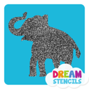 Picture of Elephant Glitter Tattoo Stencil - HP-7 (5pc pack)
