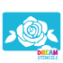 Picture of Blooming Rose Glitter Tattoo Stencil - HP-51 (5pc pack)