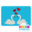 Picture of Kissing Swans Glitter Tattoo Stencil - HP-60 (5pc pack)