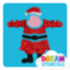 Picture of Santa Glitter Tattoo Stencil - HP-32 (5pc pack)