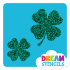 Picture of Two Lucky Four-Leaf Clovers Glitter Tattoo Stencil - HP-53 (5pc pack)