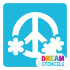 Picture of Flower Round Peace Sign Glitter Tattoo Stencil - HP-69 (5pc pack)