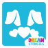 Picture of Bunny Ears with Hearts Glitter Tattoo Stencil - HP-97 (5pc pack)