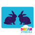 Picture of Twin Bunnies Glitter Tattoo Stencil - HP-88 (5pc pack)