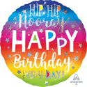 Picture of 18'' Holographic Hip Hip Hooray Birthday Balloon (1pc)