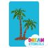 Picture of Twin Palm Trees Glitter Tattoo Stencil - HP-148 (5pc pack)