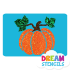 Picture of Pumpkin with Leaves Glitter Tattoo Stencil - HP-159 (5pc pack)