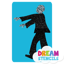 Picture of Walking Zombie Glitter Tattoo Stencil - HP-176 (5pc pack)