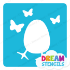 Picture of Easter Egg with Butterflies Glitter Tattoo Stencil - HP-232  (5pc pack)