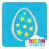 Picture of Easter Egg with Stars Glitter Tattoo Stencil - HP-233 (5pc pack)