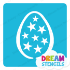 Picture of Easter Egg with Stars Glitter Tattoo Stencil - HP-233 (5pc pack)