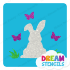 Picture of Easter Bunny with Butterflies Glitter Tattoo Stencil - HP-235 (5pc pack)