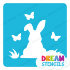 Picture of Easter Bunny with Butterflies Glitter Tattoo Stencil - HP-235 (5pc pack)