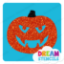 Picture of Pumpkin Vampire Face Glitter Tattoo Stencil - HP-241 (5pc pack)