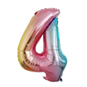 Picture of 40'' Foil Balloon Shape Number 4 - Pastel Rainbow (1pc)