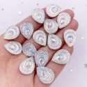 Picture of Big Peacock Tear Drop Gems - Crystal - 13x18mm (20pk) - BPTC-20