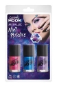 Picture of Cosmic Moon - Metallic Nail Polish Set of 3 (Pink, Blue, Purple )