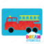 Picture of Fire Truck Glitter Tattoo Stencil - HP-382 (5pc pack)
