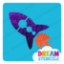 Picture of    Rocket Ship Glitter Tattoo Stencil - HP-390 (5pc pack)