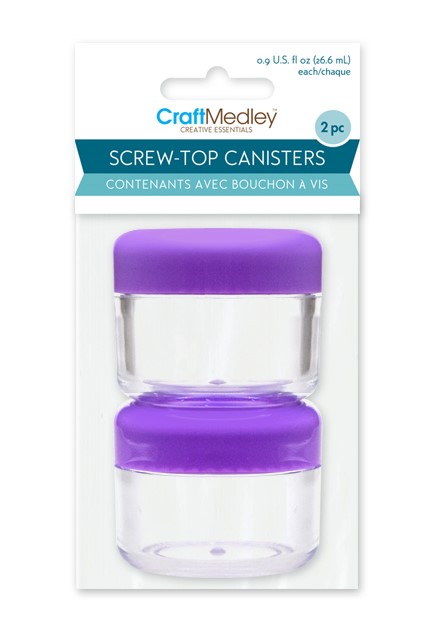 Picture of Craft Medley Screw-Top Canister  -Craft/Bead Storage: 35x42mm 26.5g (0.9oz) - PB831 (2 pc) 