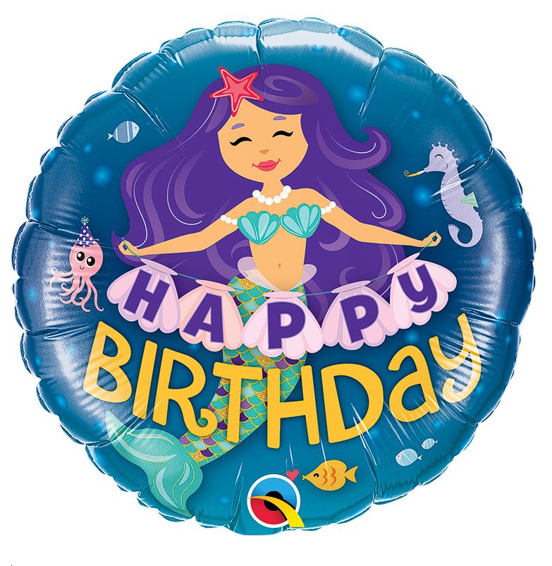 Picture of 18'' Happy Birthday Mermaid Foil Balloon (1pc) 