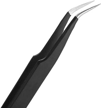 Picture of Precision Curved Tweezers 10 cm  - Black  (1pc) 