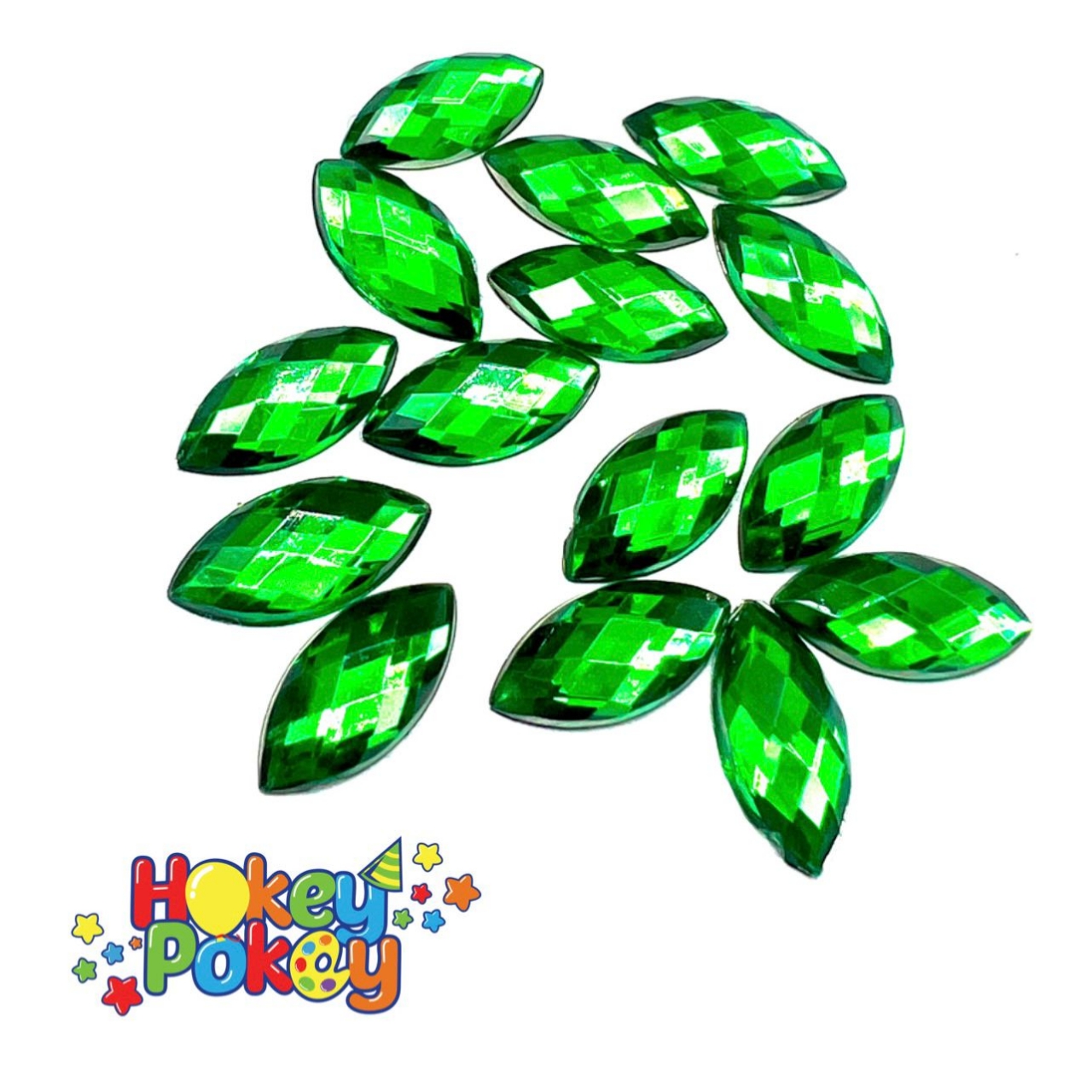 Picture of Pointed Eye Gems - Green - 7x15mm (15 pc) (SG-PE7) 
