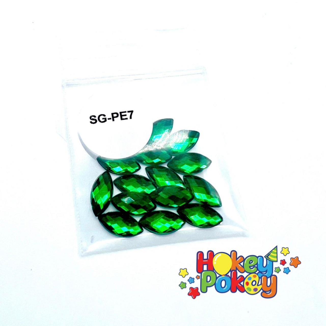 Picture of Pointed Eye Gems - Green - 7x15mm (15 pc) (SG-PE7) 