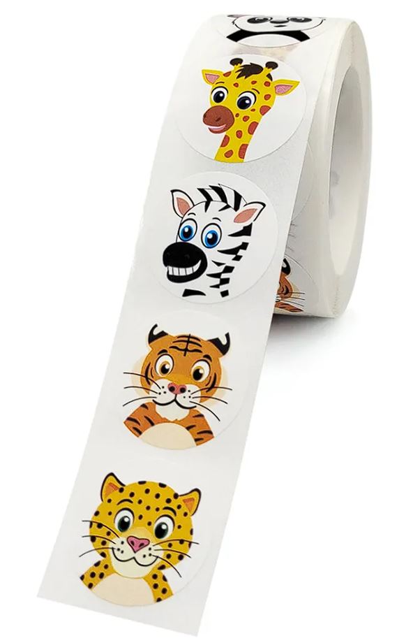 Picture of Sticker Roll - Jungle Animals - 500/roll