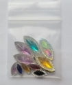 Picture of Double Pointed Eye  Gems Mix - Assorted colors and sizes - 14-25 mm  (13 pc.) (AG-DPEM)