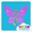 Picture of Awareness Ribbon Butterfly Small Glitter Tattoo Stencil - HP-426 (5pc pack)